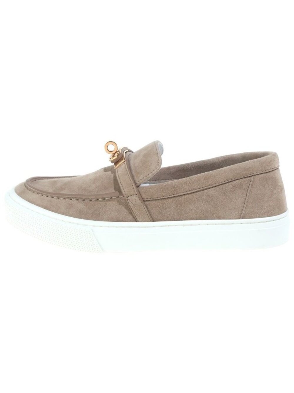 Hermes Game Slip-on Sneakers Beige Sable Pink Gold Suede